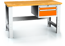 Workbenches alcera PROFI - board - foot - container 700 - 1055 x 1500 x 700